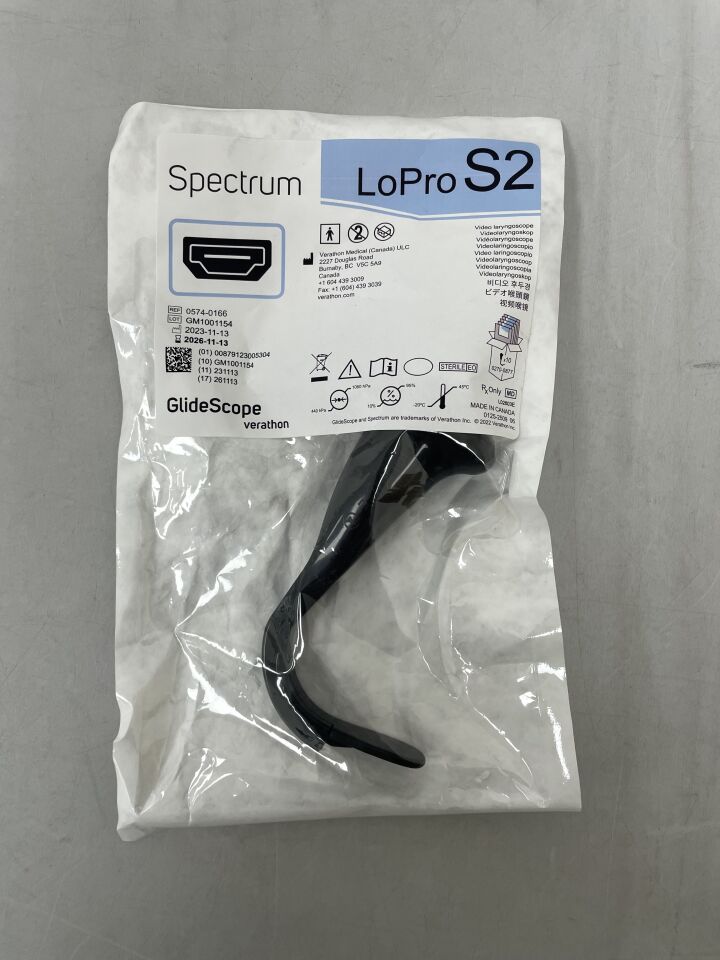0574-0166  -  VERATHON MEDICAL  -  GlideScope Spectrum Video Laryngoscope LoPro S2 (Hyperangle) , ( EA )  -  ( Expiry Date : 2026-11-13 )