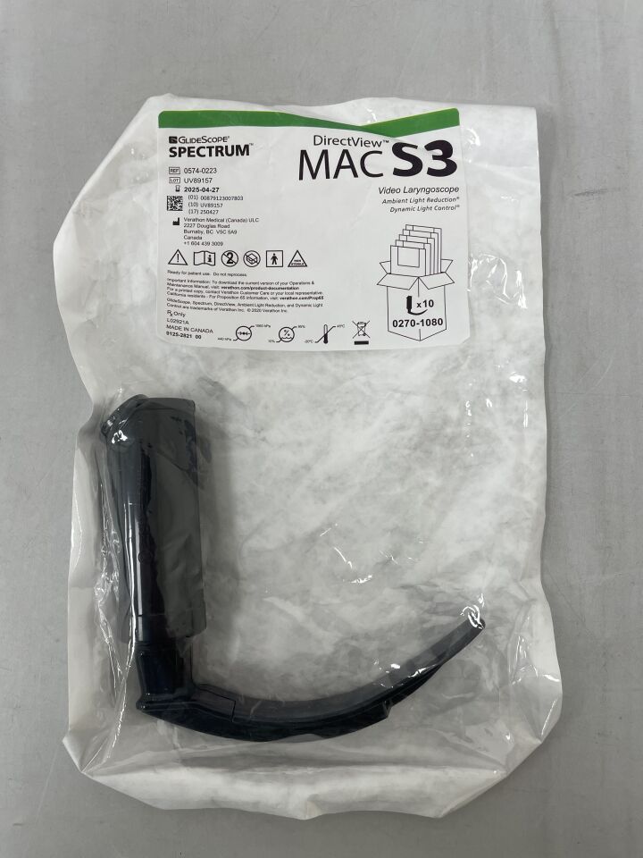 0574-0223  -  VERATHON MEDICAL  -  GlideScope Spectrum DirectView MAC S3 Video Laryngoscope , ( EA )  -  ( Expiry Date : 2025-04-27 )