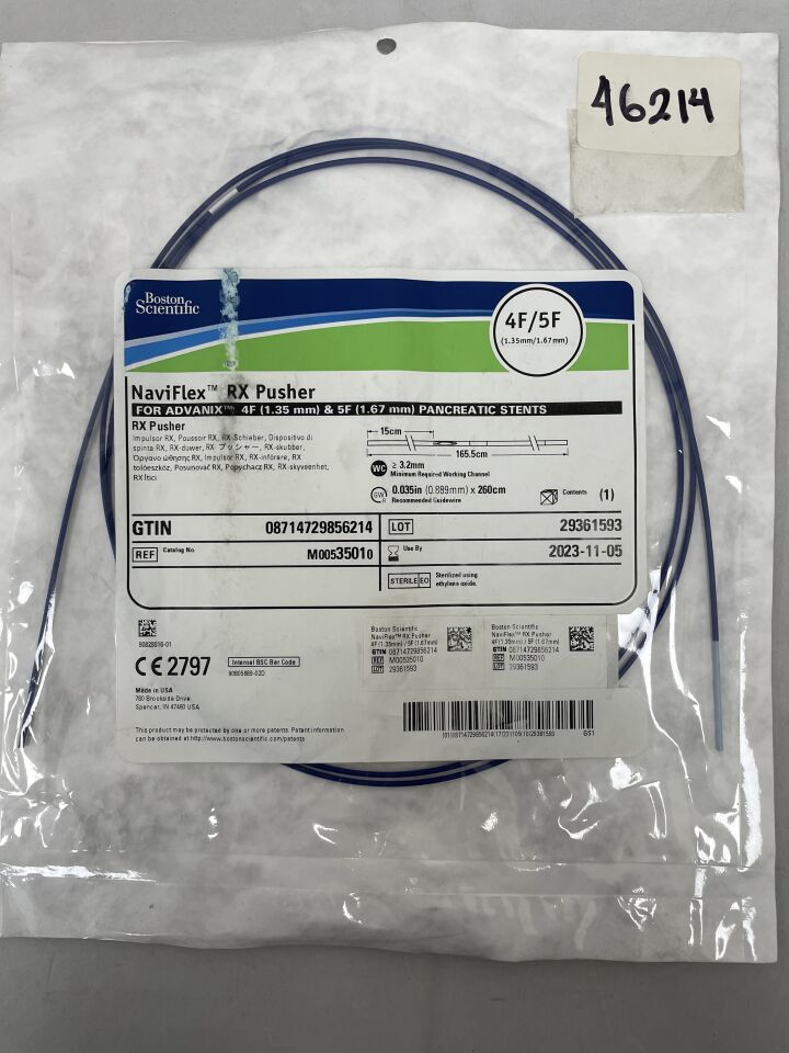 3501 - BOSTON SCIENTIFIC - NaviFlex RX Pusher for Advanix 4Fr & 5Fr Pancreatic Stents - 4Fr/5Fr
, () - ( Expiry Date: 2023-11-05 )