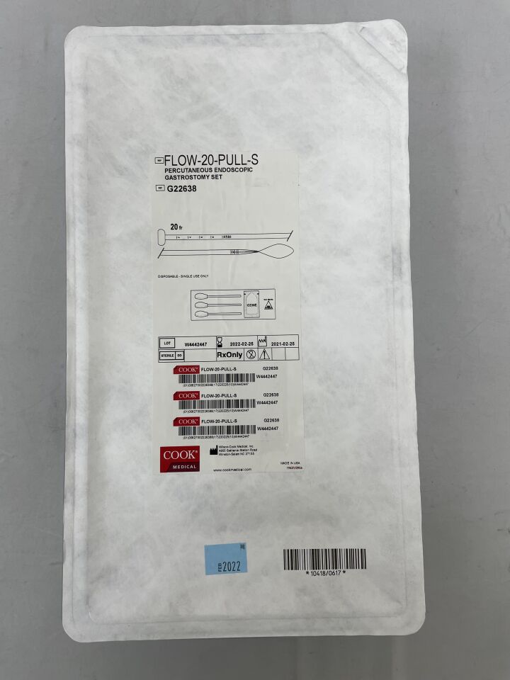 G22638 - COOK - Flow 20 Percutaneous Endoscopic Gastrostomy Set, 20FR x 4.47mm x 150cm, () - ( Expiry Date: 2022-02-25 )