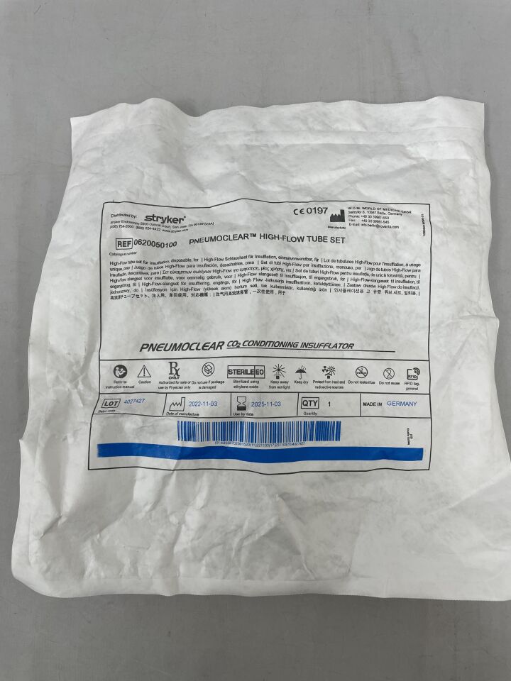 620050100  -  STRYKER  -  PneumoClear High Flow Tube Set , ( EA )  -  ( Expiry Date : 2025-11-03 )
