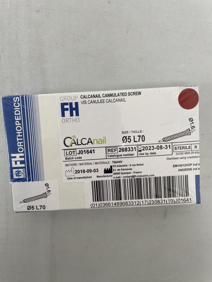 268331 - FH ORTHO - calcanail cannulated screw Ø5 lg70mm, (BX/1) - ( Expiry Date: 2023-08-31 )