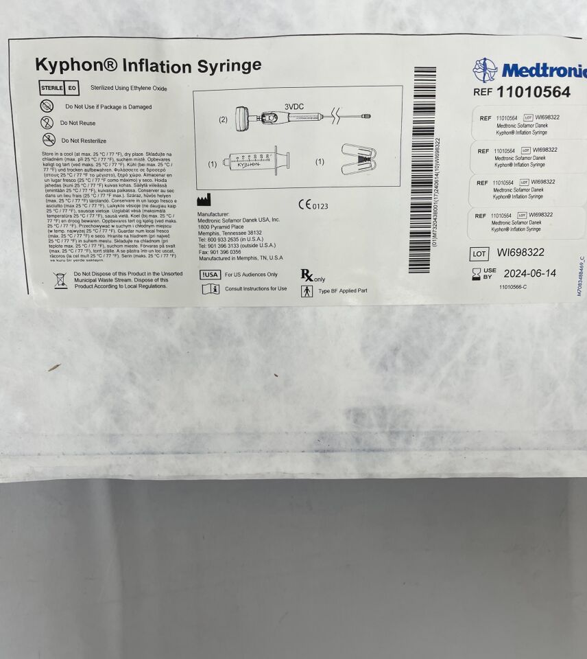 11010546 - MEDTRONIC - Kyphon Inflation Syringe Set, (EA) - ( Expiry Date: 2024-06-14 )