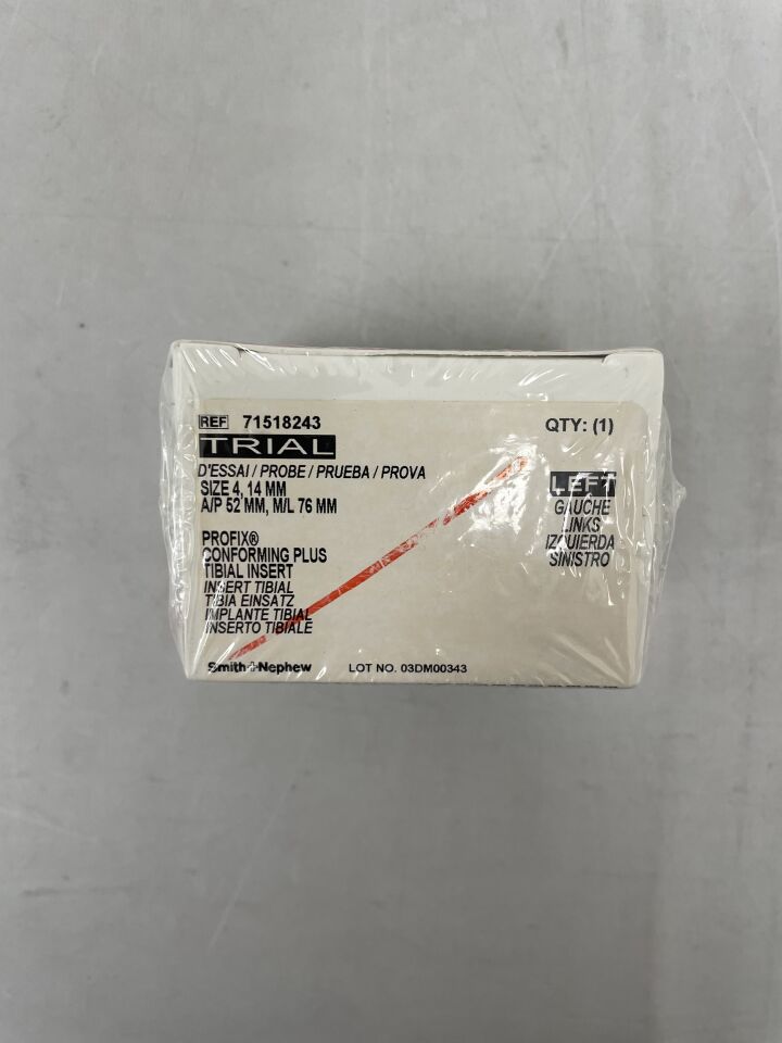 71518243 - 史密斯和內普 - TRIAL PROFIX Conforming Plus 脛骨墊片，4 號，14 毫米，左，（盒/1）-（有效期至：2099-12-31）