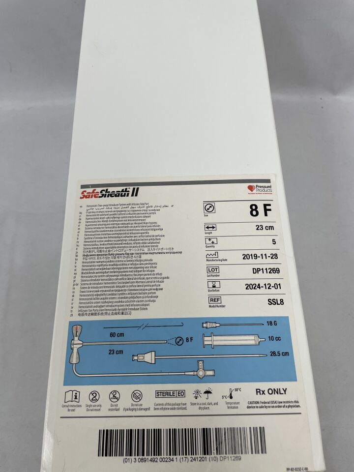 SSL8 - OSCOR - SafeSheath II Long Introducer System 8F x 23cm, () - ( Expiry Date: 2024-12-01 )