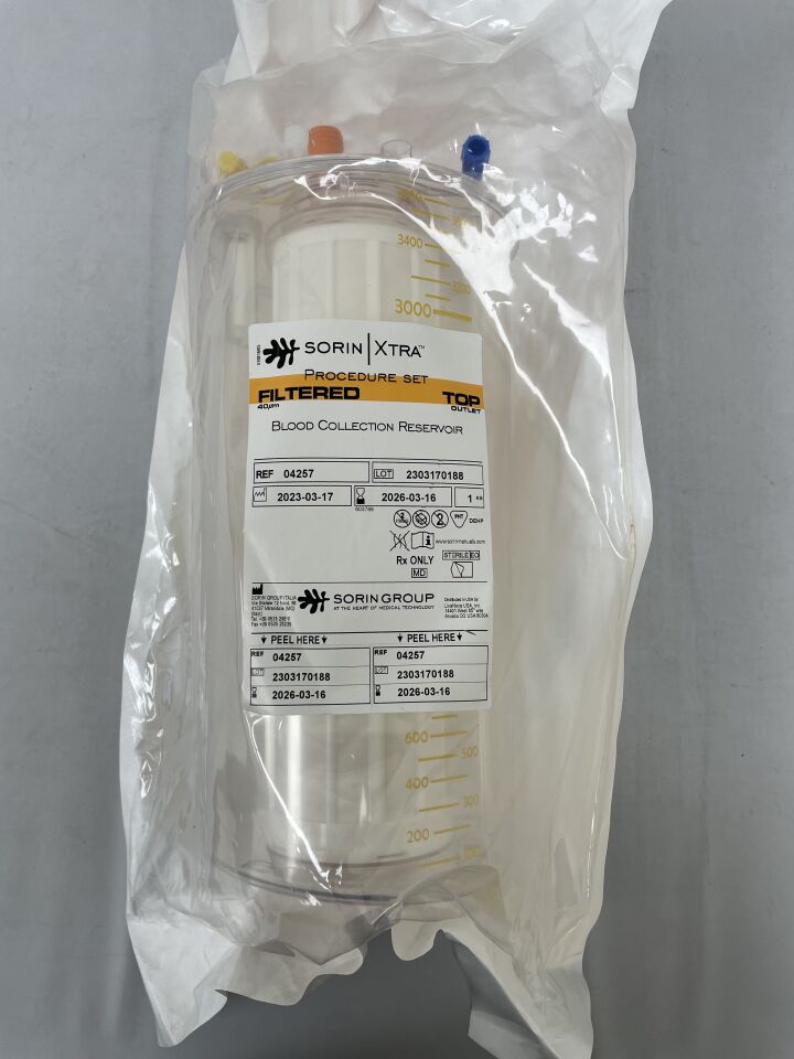 4257 - SORIN - Kit de procedimiento Xtra con filtro, salida superior, depósito de recolección de sangre (unidad) - (Fecha de vencimiento: 16/03/2026)