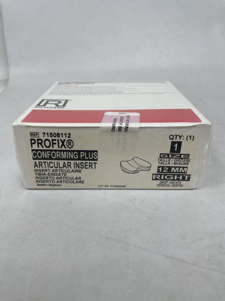 71508112 - SMITH & NEPHEW - PROFIX Conforming Plus, Articular Insert, Size 1, 12mm, Right, (BX/1) - ( Expiry Date: 2011-08-03 )