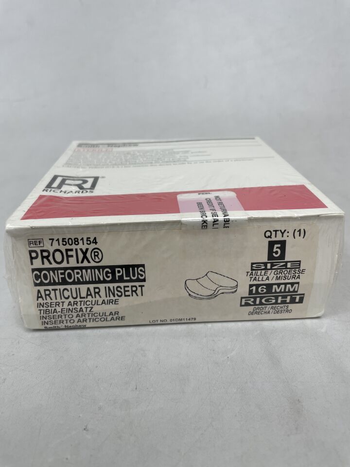 71508154 - SMITH & NEPHEW - PROFIX Conforming Plus, Articular Insert, Size 5, 16mm, Right, (BX/1)