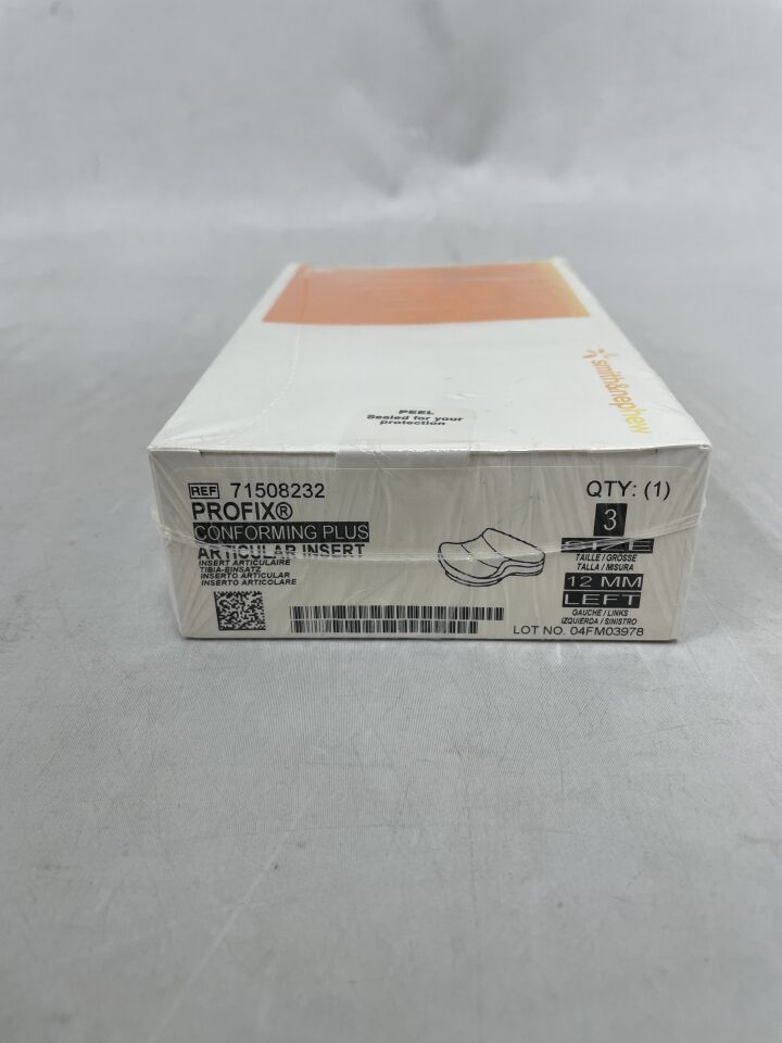 71508232 - SMITH & NEPHEW - PROFIX Conforming Plus, Articular Insert, Size 3, 12mm, Left, (BX/1)