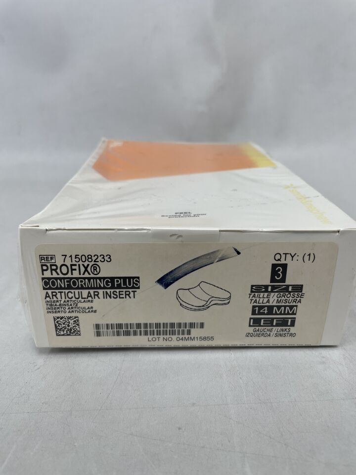 71508233 - SMITH & NEPHEW - PROFIX Conforming Plus, Articular Insert, Size 3, 14mm, Left, (BX/1) - ( Expiry Date: 2014-12-03 )