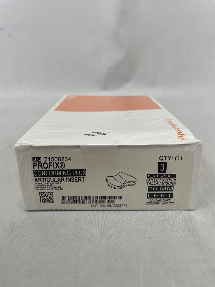 71508234 - SMITH & NEPHEW - PROFIX Conforming Plus, Articular Insert, Size 3, 16mm, Left, (BX/1) - ( Expiry Date: 2016-01-03 )