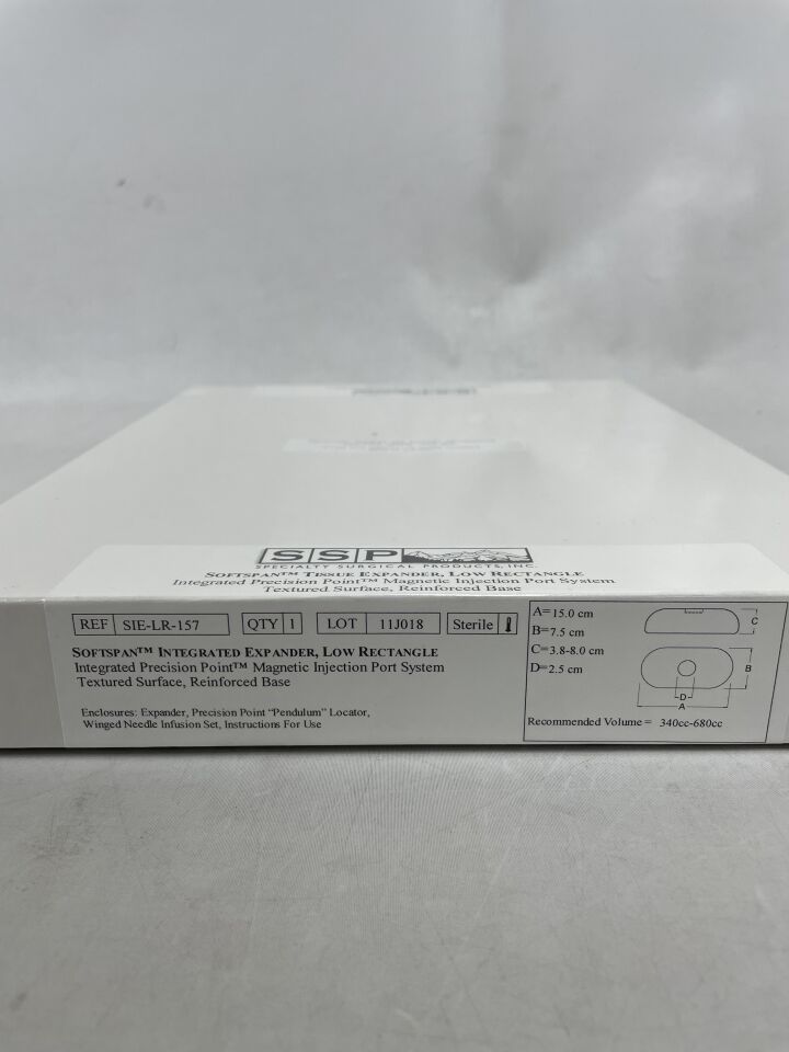 SIE-LR-157 - SPECIALTY SURGICAL PRODUCTS - Softspan Integrated Expander, Low Rectangle, 340-680cc, (BX/1) - ( Expiry Date: 2023-11-22 )