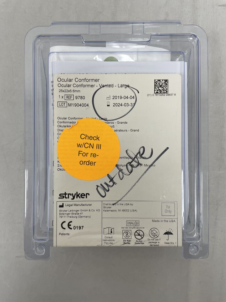 9780 - STRYKER - Ocular Conformer-Vented-Large, (EA) - ( Expiry Date: 2024-03-31 )