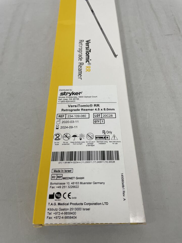 234-109-080 - STRYKER - VersiTomic RR Retrograde Reamer 4.5x8mm, () - ( Expiry Date: 2024-09-11 )