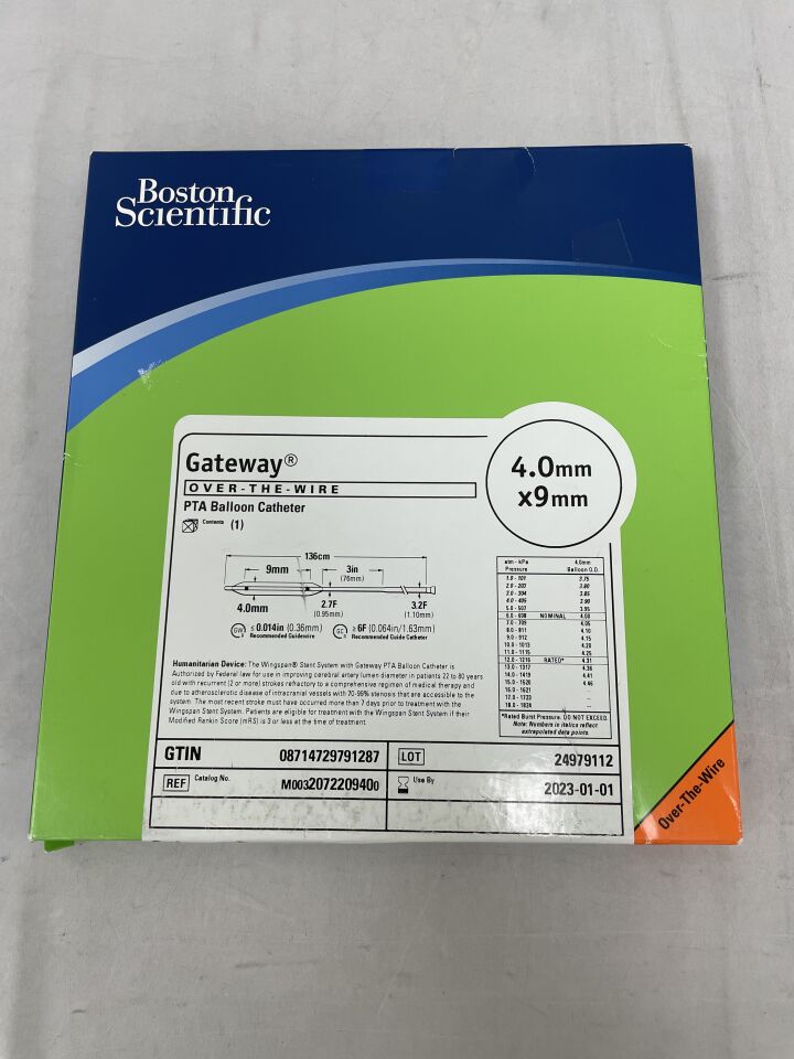 207220940 - BOSTON SCIENTIFIC - Gateway OTW PTA Balloon Catheter - 4.0mm x 9mm, (BX/1) - ( Expiry Date: 2023-01-01 )