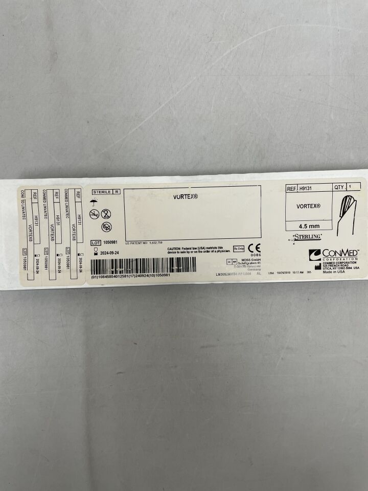 H9131 - CONMED - Sterling Large Hub Vortex Hooded Router, 4.5 mm dia. x 13 cm Length, (EA) - ( Expiry Date: 2024-09-24 )