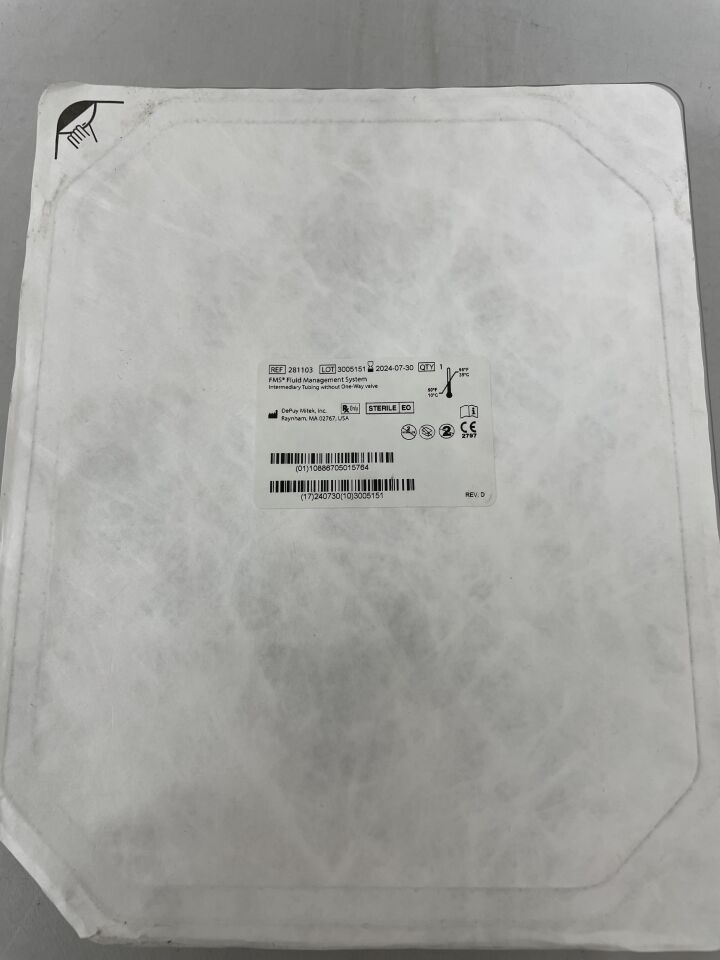 281103 - DEPUY - FMS Intermediary Tubing Without One-Way Valve, Disposable, (EA) - ( Expiry Date: 2024-07-30 )