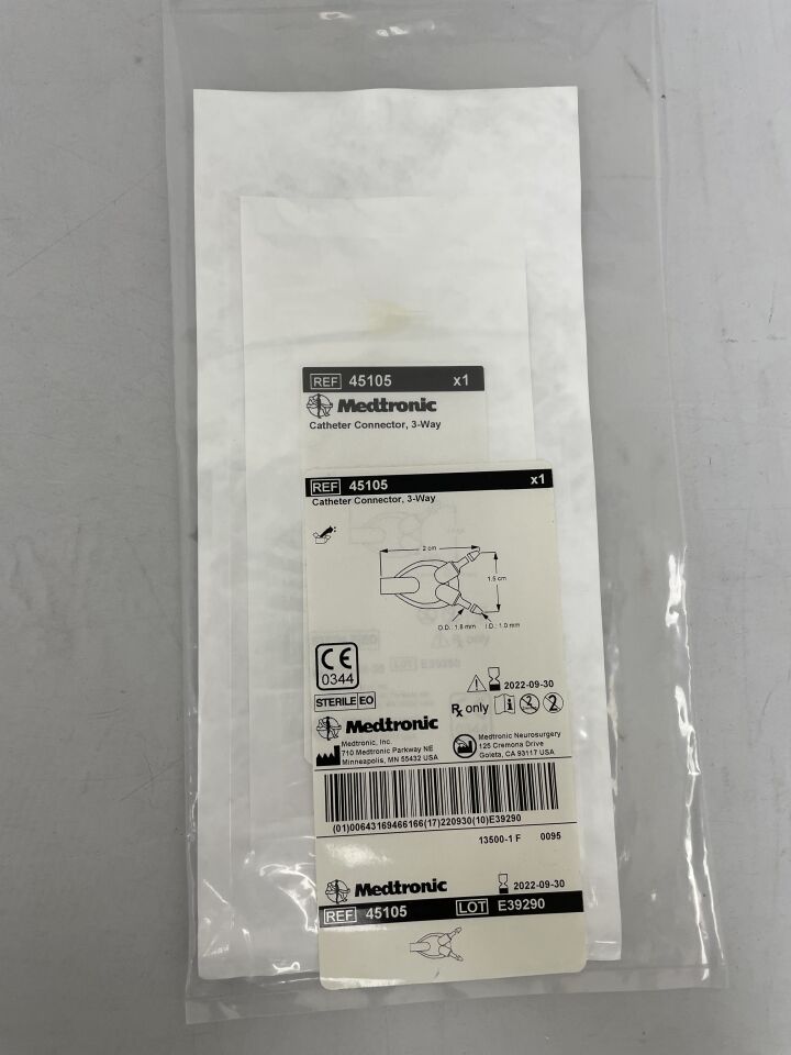 45105 - MEDTRONIC - Catheter Connector, 3-Way, (EA) - ( Expiry Date: 2022-09-30 )