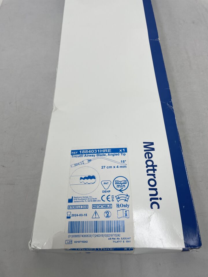 1884031HRE - MEDTRONIC - 4.0mm Tricut Rotatable Angle-Tip Subglottic Blade, 27cm, () - ( Expiry Date: 2022-06-04 )