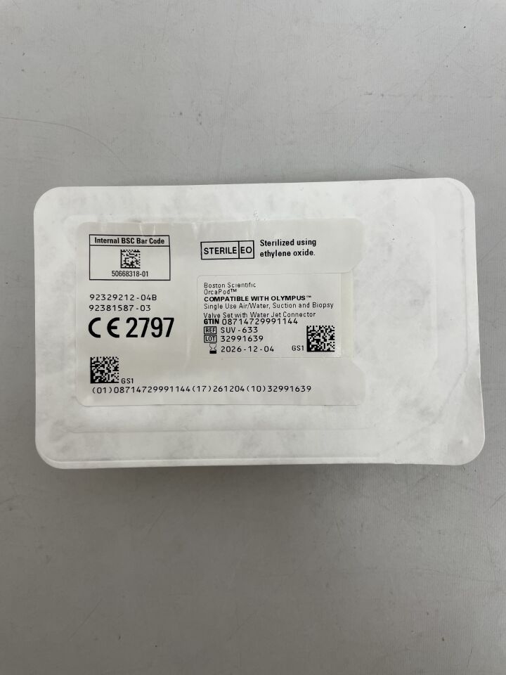 SUV-633 - 波士頓科學 - OrcaPod，氣/水，抽吸和活檢閥套裝，帶水射流接頭，（EA）-（有效期至：2026-12-04）