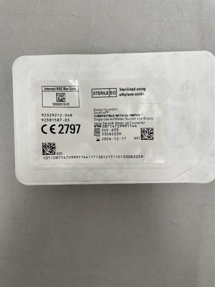 SUV-633 - 波士頓科學 - OrcaPod，氣/水，抽吸和活檢閥套裝，帶水射流接頭，（EA）-（有效期至：2026-12-17）