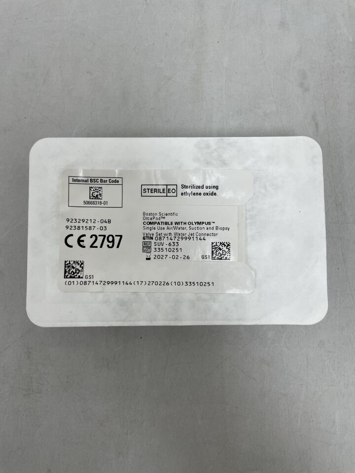 SUV-633 - 波士頓科學 - OrcaPod，氣/水，抽吸和活檢閥套裝，帶水射流接頭，（EA）-（有效期至：2027-02-26）