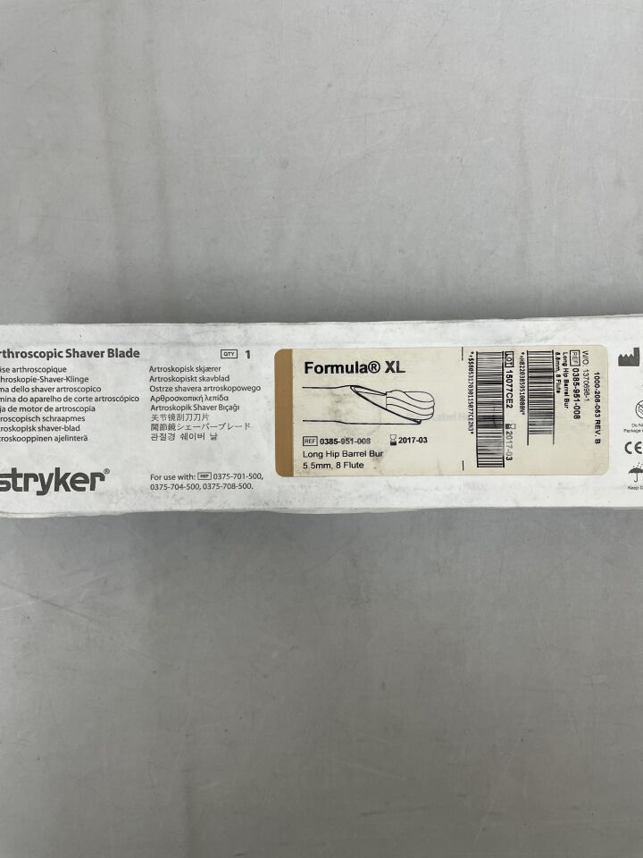 0385-951-008 - STRYKER - Formula XL Long Hip Barrel Bur, Arthroscopic Shaver Blade, 5.5mm, (EA) - ( Expiry Date: 2017-03-09 )