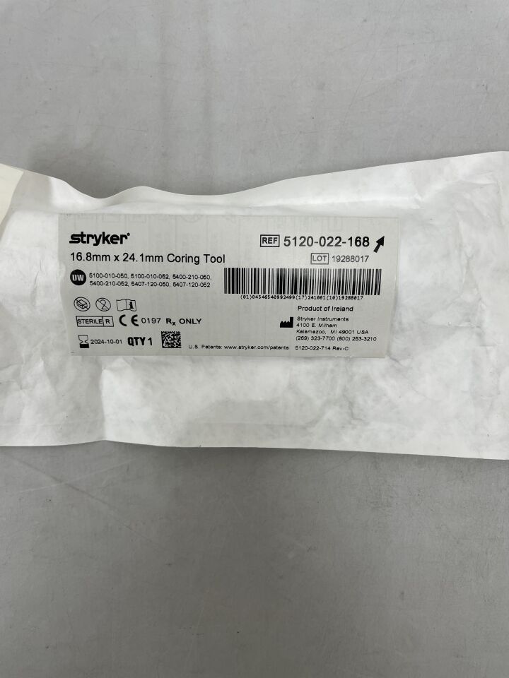 5120-022-168 - STRYKER - Coring Tool 16.8mm x 24.1mm, (EA) - ( Expiry Date: 2024-10-01 )