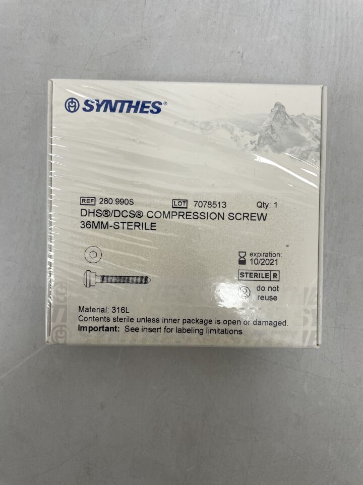 280.990S - SYNTHES - DHS/DCS Compression Screw, 36mm, (BX/1) - ( Expiry Date: 2021-10-10 )