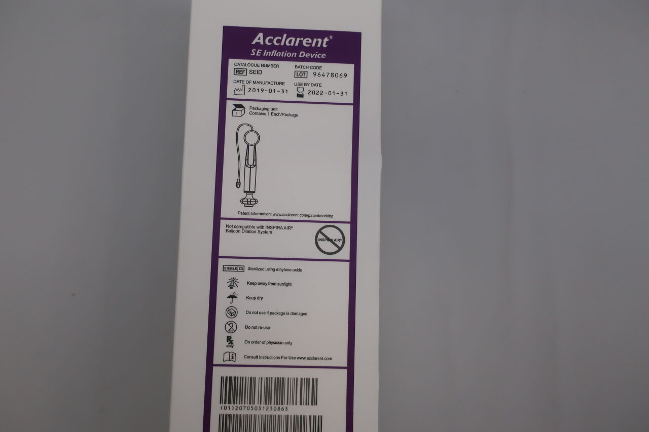 SEID - ACCLARENT - acclarent se inflation device, 1 pk, (BX/1) - ( Expiry Date: 2024-08-31 )