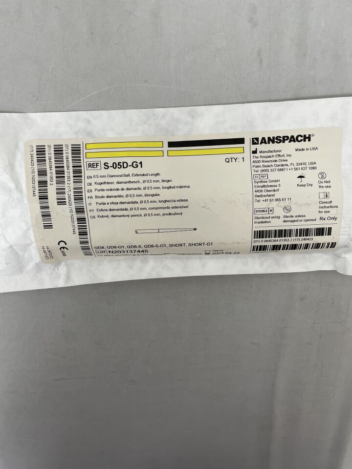 S-05D-G1 - ANSPACH - Diamond Ball, Extended Length 0.05mm, (EA) - ( Expiry Date: 2024-04-23 )