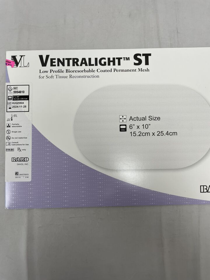 5954610 - BARD - Ventralight ST Mesh: 6" x 10" Oval, (BX/1) - ( Expiry Date: 2024-11-28 )