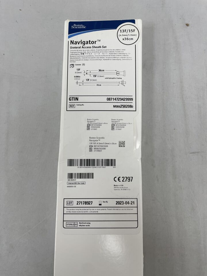 250208 - BOSTON SCIENTIFIC - Navigator Ureteral Access Sheath Set, 13F/15F x 36cm, (BX/1) - ( Expiry Date: 2023-04-21 )