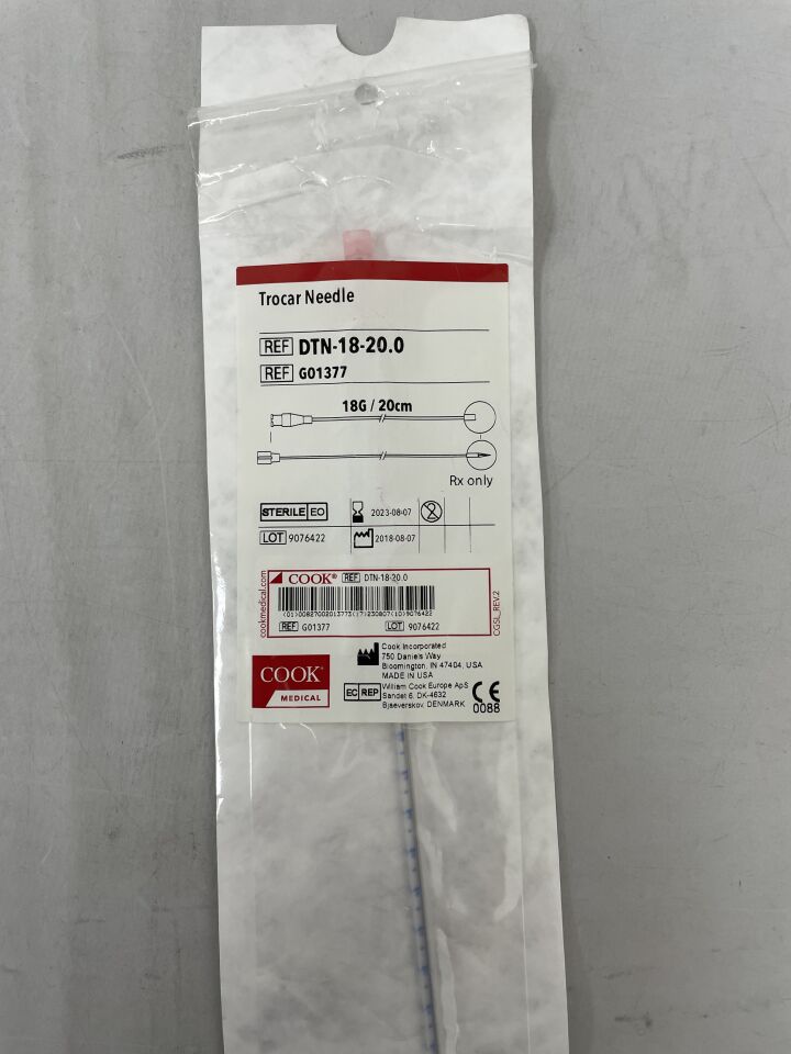 G01377 - COOK - Trocar Needle 18G x 20cm, (EA) - ( Expiry Date: 2023-08-07 )
