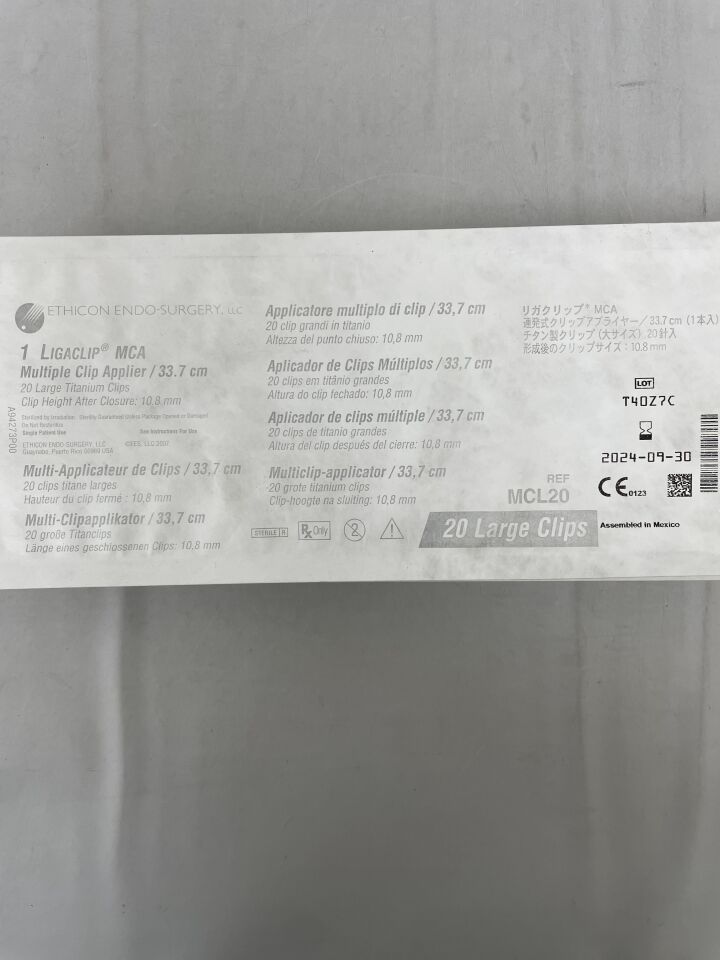 MCL20 - ETHICON - Ligaclip Multiple Clip Applier, Large, 23.8 cm Length, (EA) - ( Expiry Date: 2024-09-30 )