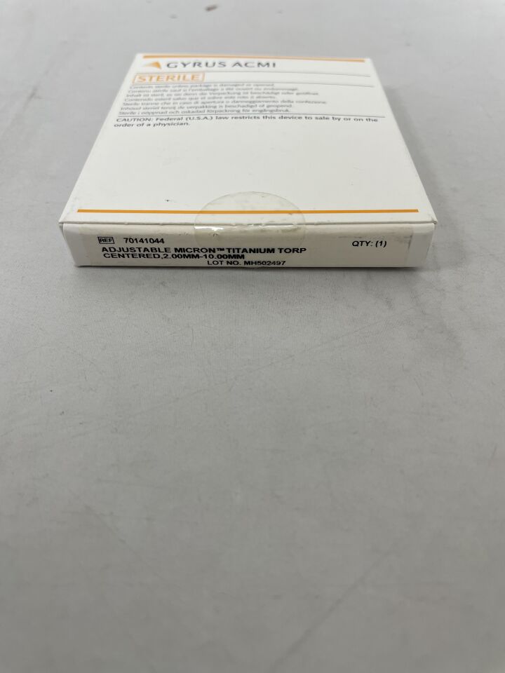 70141044 - GYRUS ACMI - Micron Adjustable Titanium Centered TORP Prostheses, 2 to 10 mm Range, (BX/1) - ( Expiry Date: 2022-10-01 )