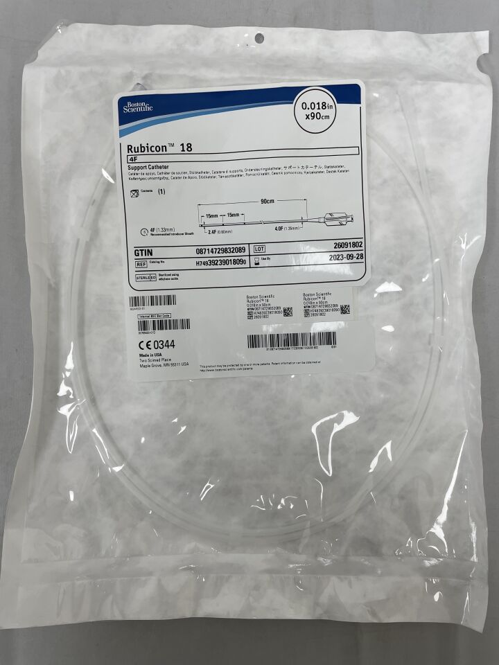 3923901809 - BOSTON SCIENTIFIC - RUBICON 18 Support Catheter, 4F, 0.018" x 90cm, (EA) - ( Expiry Date: 2023-09-28 )