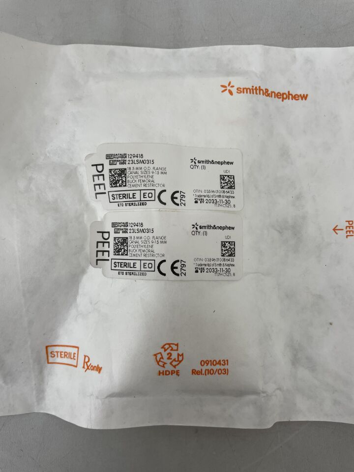 129418  -  SMITH & NEPHEW  -  Buck Femoral Cement Restrictor 18.5mm , ( EA )  -  ( Expiry Date : 2033-11-30 )