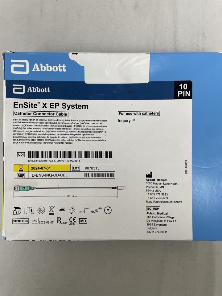 D-ENS-INQ-OD-CBL - ABBOTT - EnSite X EP System Catheter Connector Cable for Inquiry, 10 Pin, (BX/1) - ( Expiry Date: 2024-07-31 )