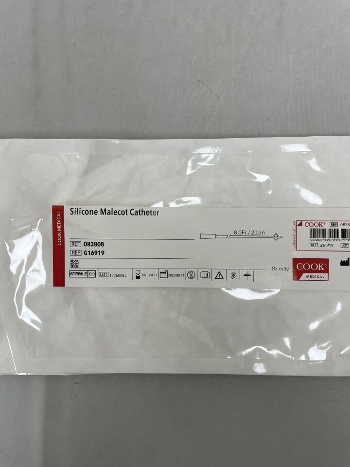 G16919 - COOK - Silicone Malecot Catheter, 8.0Fr/20cm, (EA) - ( Expiry Date: 2023-08-11 )