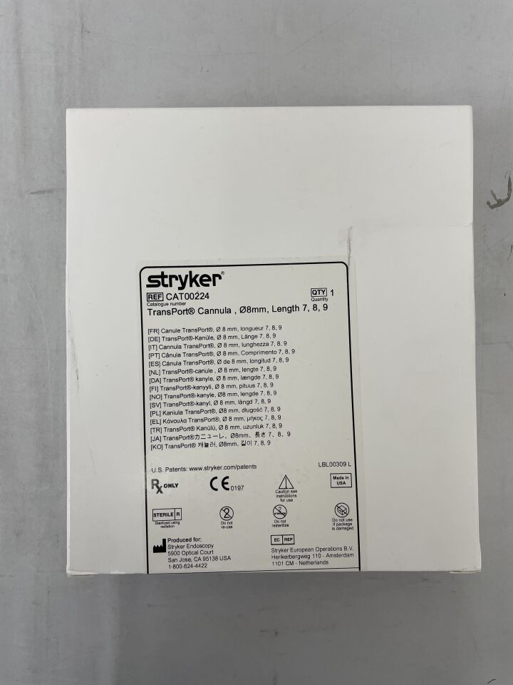 CAT00224 - STRYKER - Transport Cannula, 8 mm Size, 7, 8, 9 Length, () - ( Expiry Date: 2024-02-02 )