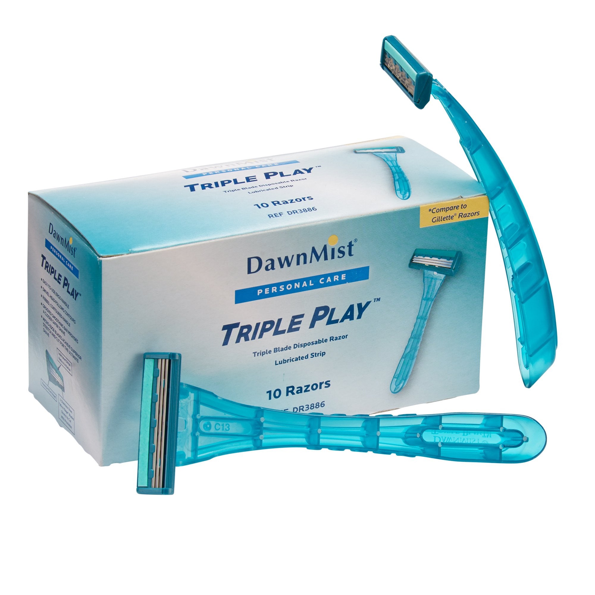 514816 - Dawn - Razor DawnMist Triple Play Triple Blade Disposable DR3886 Case of 500, (CS)