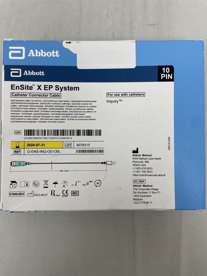 D-ENS-INQ-OD-CBL - ABBOTT - EnSite X EP System Catheter Connector Cable for Inquiry, 10 Pin, (BX/1)