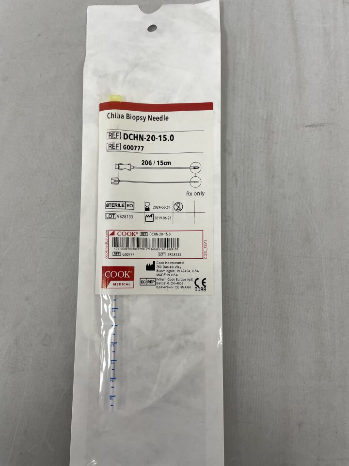 G00777 - COOK - Chiba Biopsy Needle - DCHN-20-15.0 - 20G x 15cm, (EA) - ( Expiry Date: 2024-06-21 )