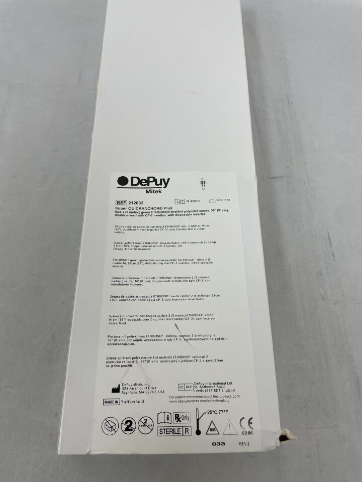 212032 - DEPUY - Super QuickAnchor Plus Anchor with 6 in. #2 Ethibond(CP-2) Suture, (BX/1) - ( Expiry Date: 2024-10-31 )