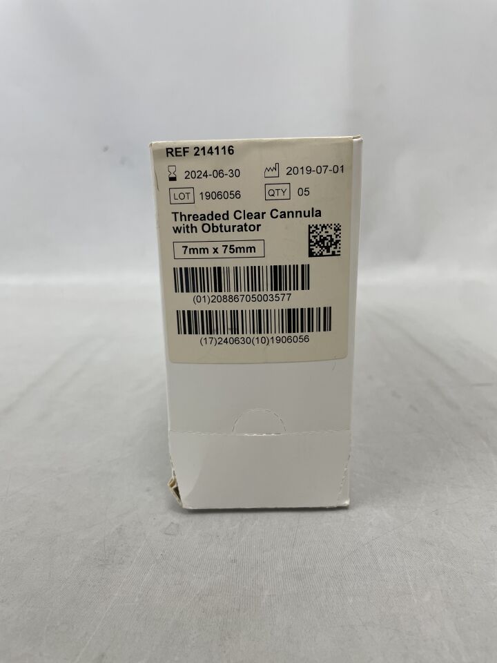214116 - DEPUY - Threaded Clear Cannula System with Obturator, 7 dia. x 75 mm Length
, (BX/5) - ( Expiry Date: 2024-06-30 )