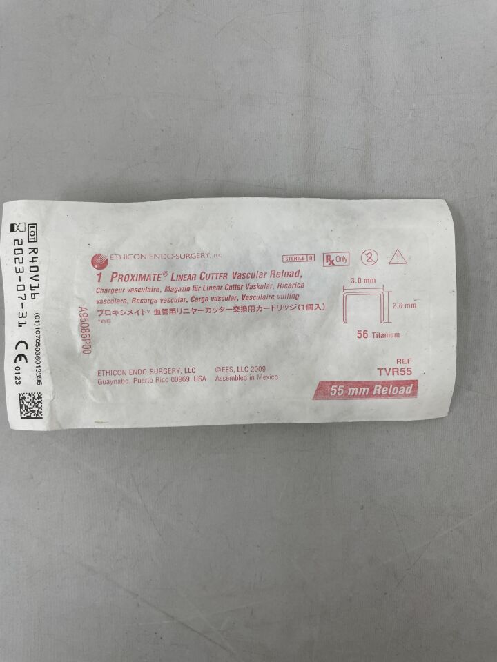 TVR55 - ETHICON - Proximate Linear Cutter Cartridge, White, 55 mm Size, (EA) - ( Expiry Date: 2023-07-31 )