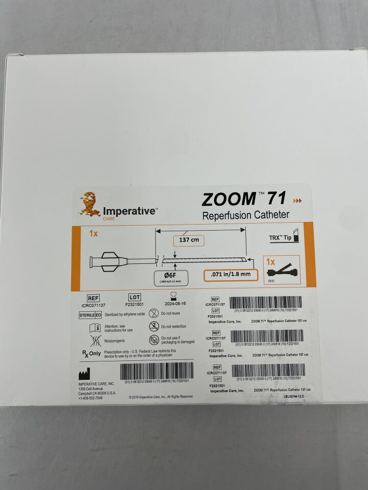 ICRC071137 - IMPERATIVE CARE - Zoom 71 Reperfusion Catheter - TRX Tip - 6Fr x .071" x 137cm, (BX/1) - ( Expiry Date: 2024-08-16 )
