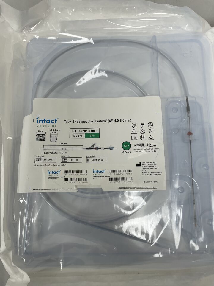 206135061 - INTACT VASCULAR - Tack Endovascular System, 4.0-8.0mm x 8mm, 135cm, 6F, (EA) - ( Expiry Date: 2024-04-28 )