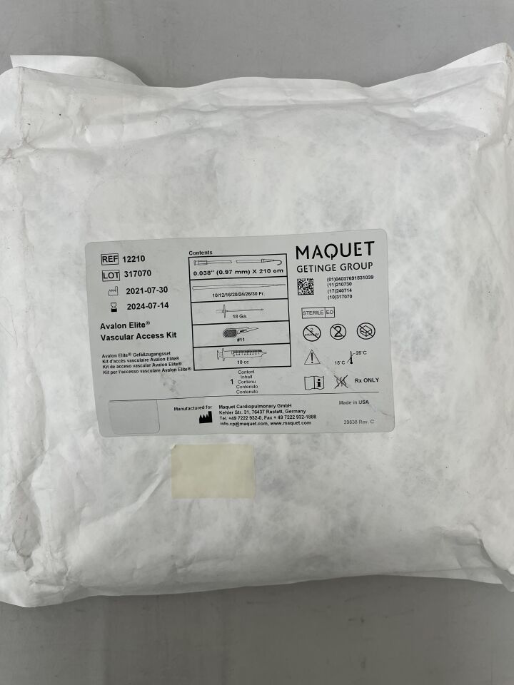 12210 - MAQUET - Avalon Elite Vascular Access Kit, 210cm, (EA) - ( Expiry Date: 2024-07-14 )